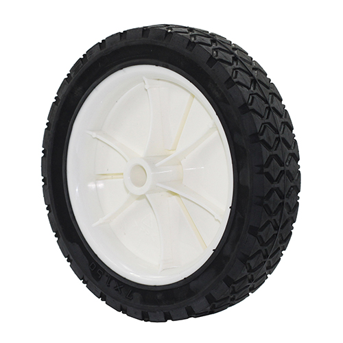 9611 7-Inch Semi-Pneumatic Rubber Replacement Tire, Plastic Wheel