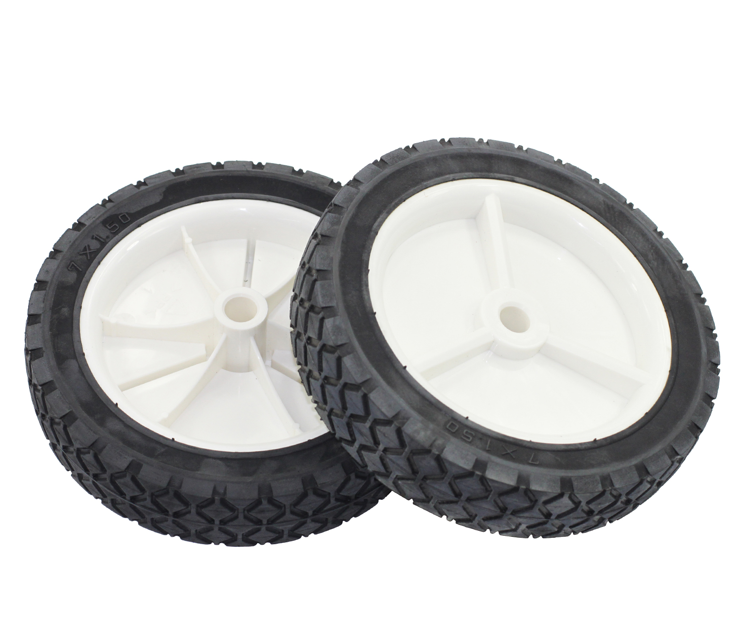 9611-7-Inch-Semi-Pneumatic-Rubber-Replacement-Tire-Plastic-Wheel